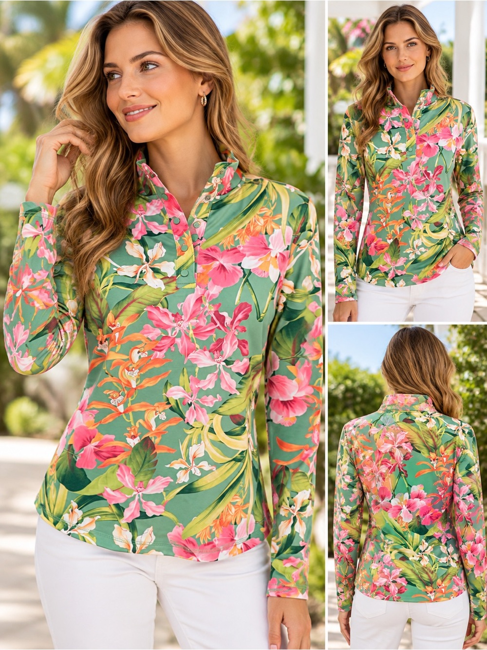 Tommy Bahama Everyday Active Tropical Floral Pullover Size M NWT
